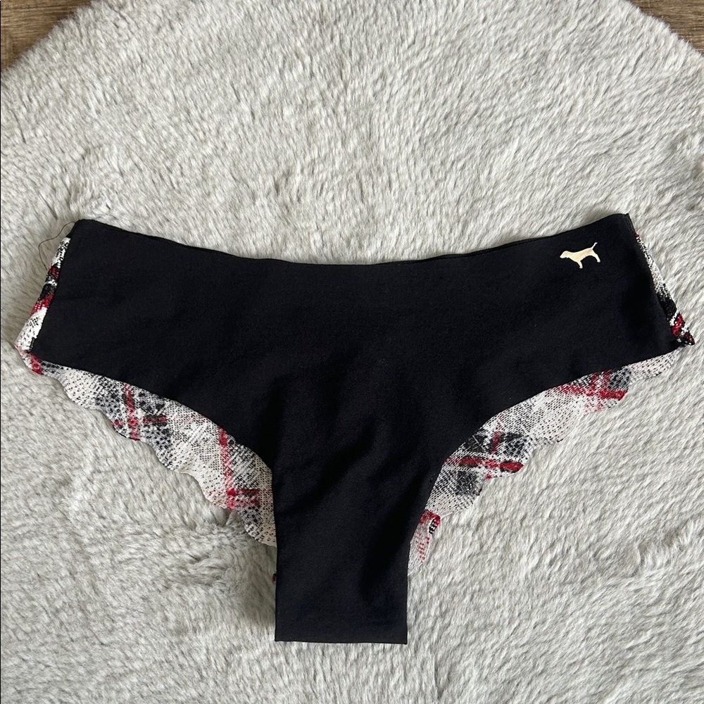 PINK Victoria's Secret Cheekster Plaid Lace Detail Panty XS